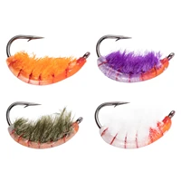 goture 4pc new 10 realistic nymph scud fly for trout fishing artificial insect bait lure simulated scud worm fishing lure