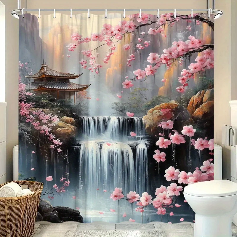 

Полиэстерная занавеска для душа Сакура