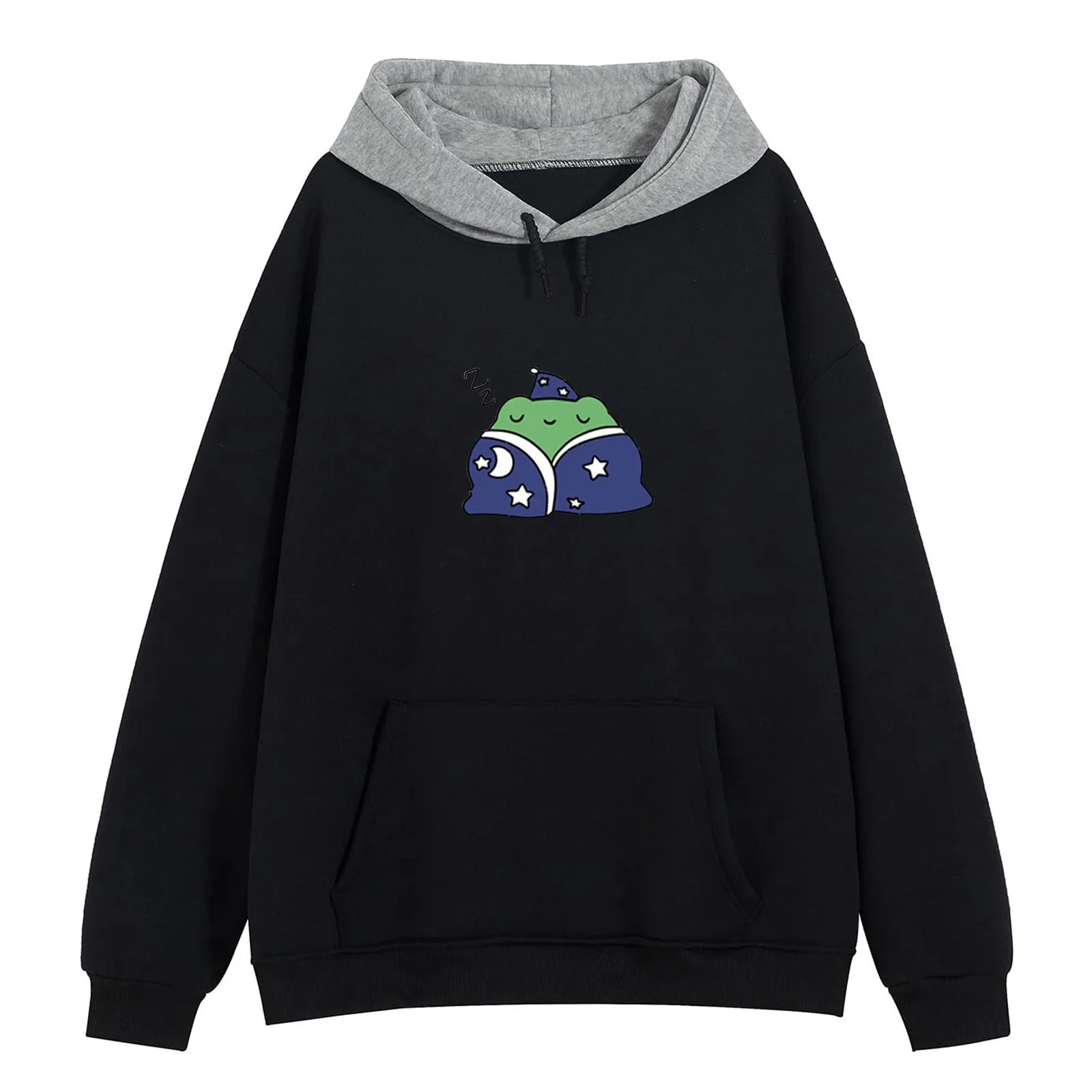 

Женская Повседневная Толстовка с длинным рукавом и капюшоном, свободные топы с карманами, Женский пуловер, свитеры с длинным рукавом