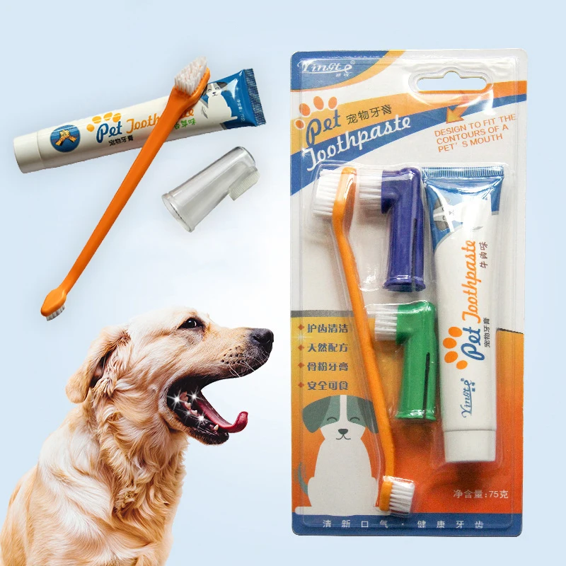 

Pet For Dog Toothbrush Brush Toothpaste Soft Goods Silicone Finger Tartar Plush Accessories Products Cat Care Supplies Small