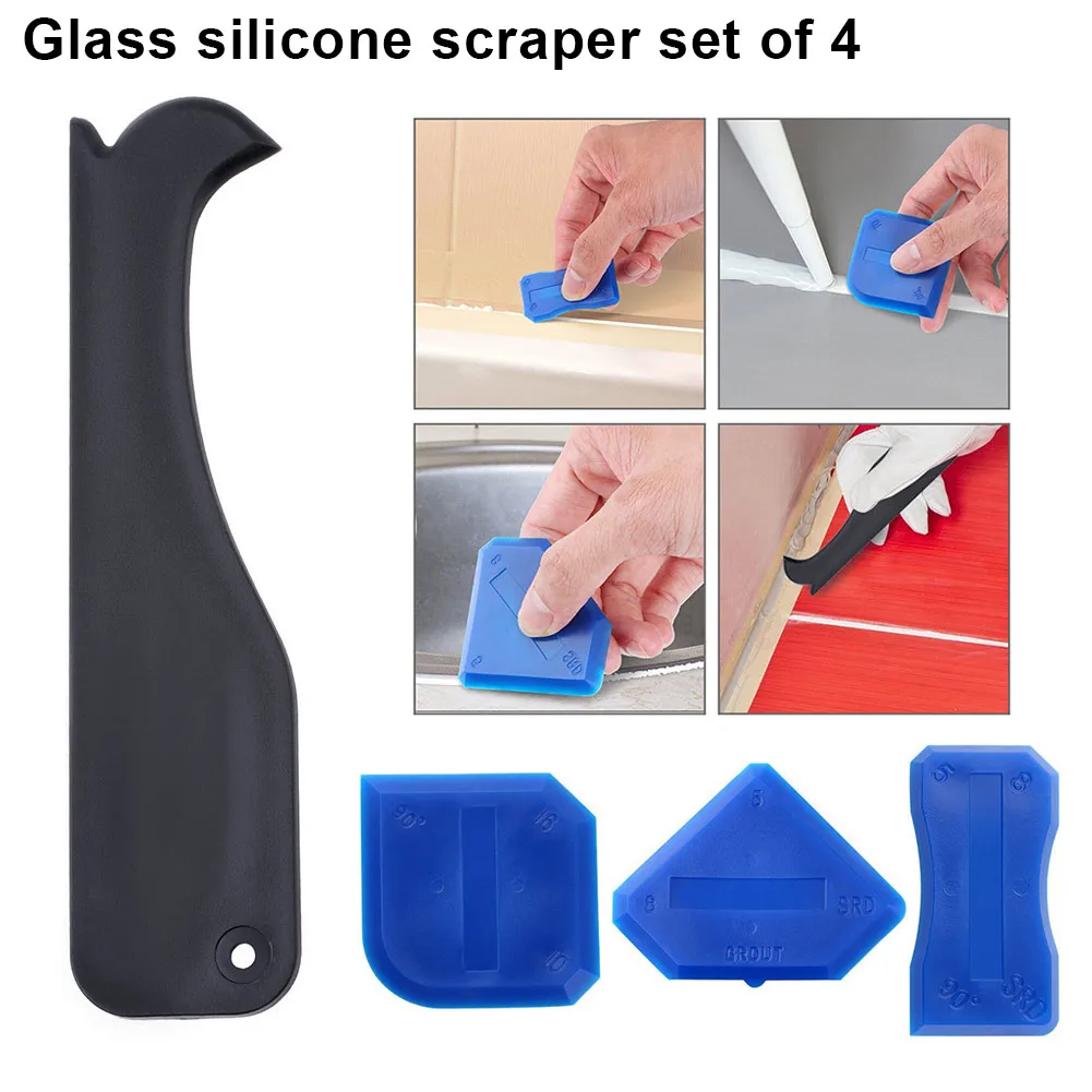 

4pcs Set Sealant Spatula Caulking Tool Kit Scraper Joint Silicone Grout Remover Silicone Grout Remover Scraper 4 Pcs