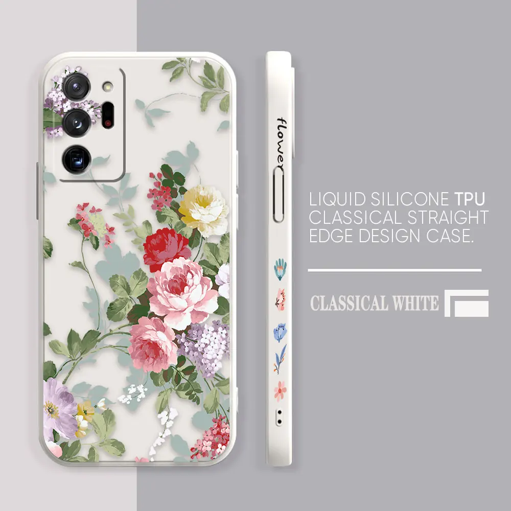 Case For Samsung Galaxy A90 A80 A70 A60 A50 A40 A30 A20 A10 Note 20 10 M33 Pro Plus Lite Ultra 4G 5G Case  Pretty Purple Flowers
