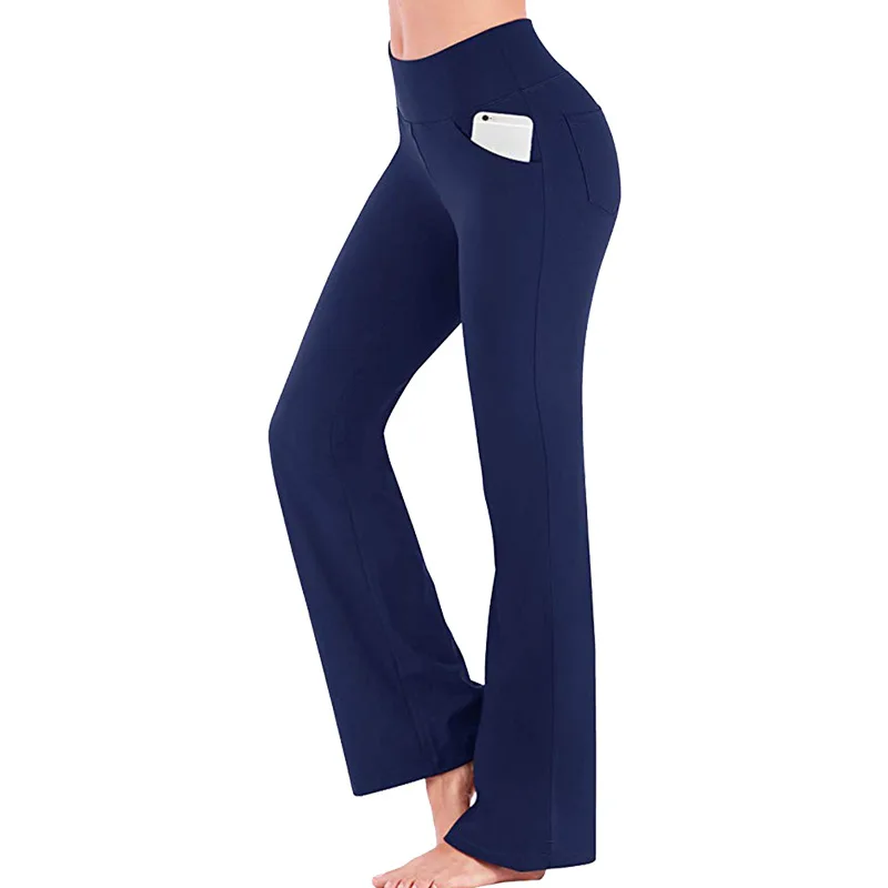 Womens Yoga Pants With Pockets Straight-Leg Loose Comfy Lounge Running Long Active Casual Sweatpants