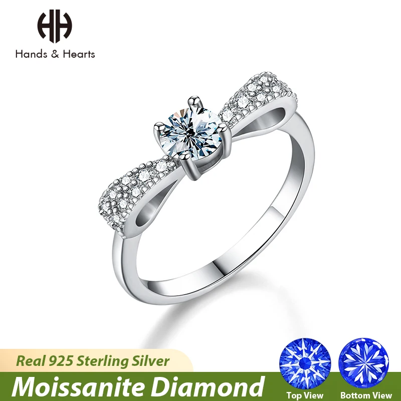 

H & H Luxury 1CT Moissanite Diamond Gemstone Big Sun Flower Halo Rings for Women Real 925 Sterling Silver Engagement Jewelry