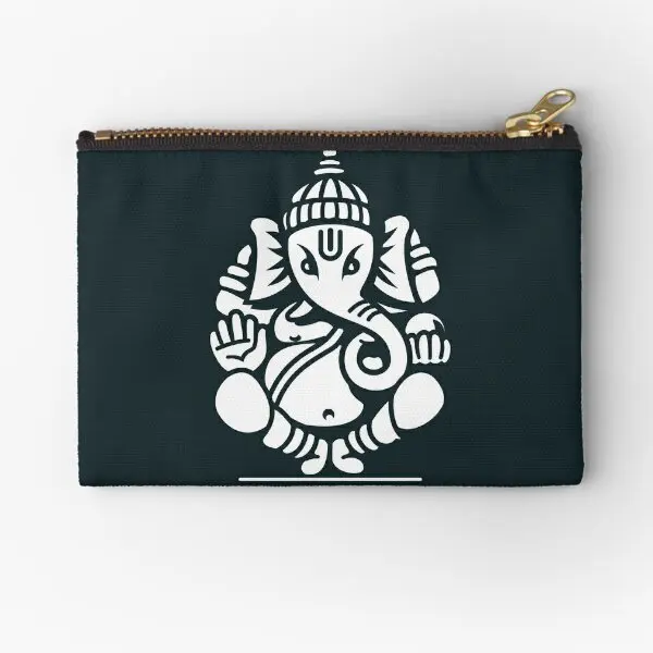 

Ganesh Ganesa Ganapati Elephant 4 White Zipper Pouches Cosmetic Coin Small Panties Storage Pocket Key Money Packaging Wallet