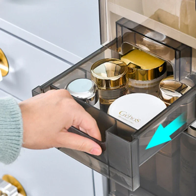 Стеллаж для хранения со швом с выдвижными ящиками органайзер ванной 2-4 уровней