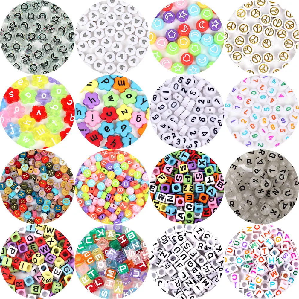 

100-500 шт. 6 мм Смешанные акриловые квадратные круглые бусины плоский Алфавит буквы разделитель браслет для изготовления ювелирных изделий св...