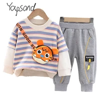 baby boys spring autumn clothes suit cartoon print outfit children tracksuit kids casual long sleeve first 2 year clothing set