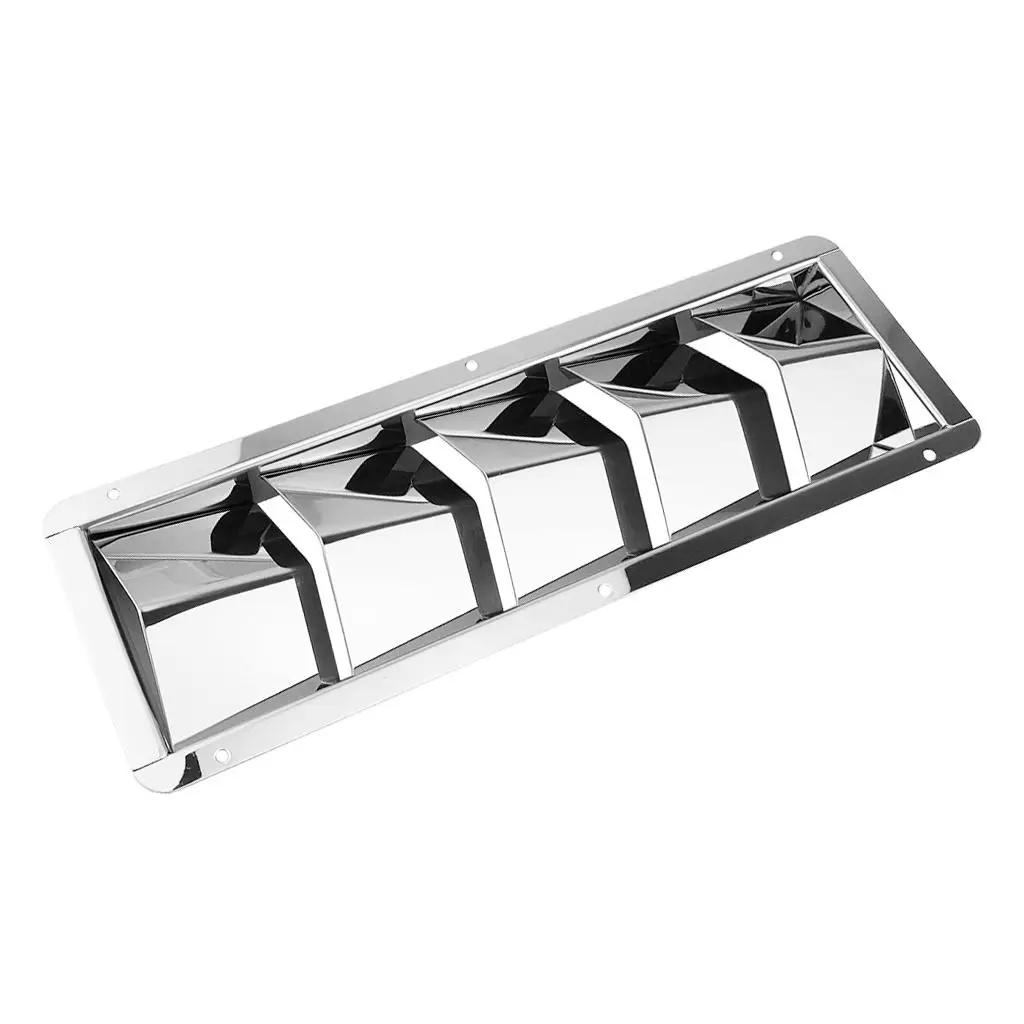 

2X Louver Vent 5-Slot Ventilation Air Vent Grille Cover Yacht Stainless Steel