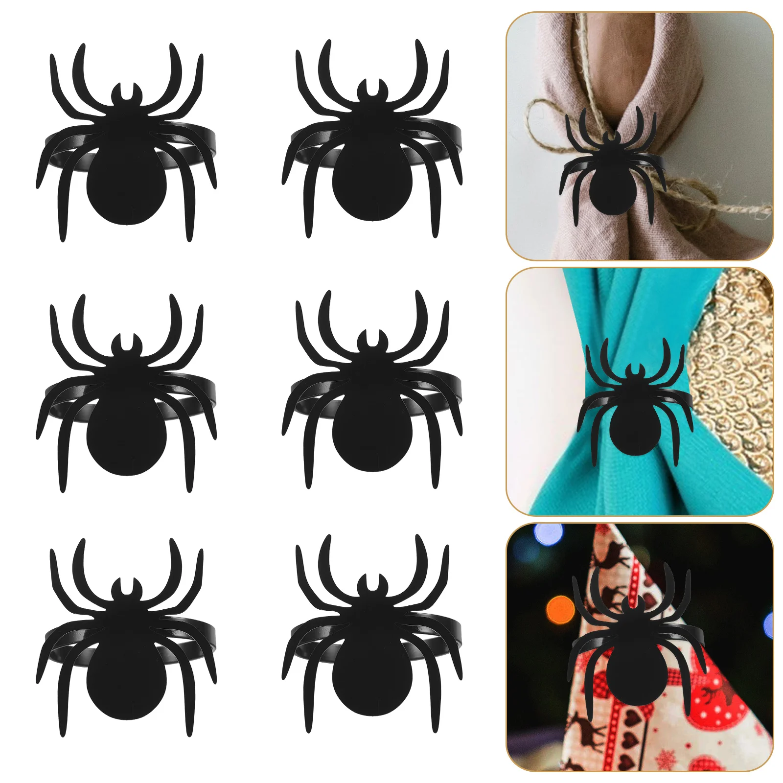 

6 Pcs Napkin Holder Spider Ring Banquet Dining Table Decor Metal Serviette Buckles