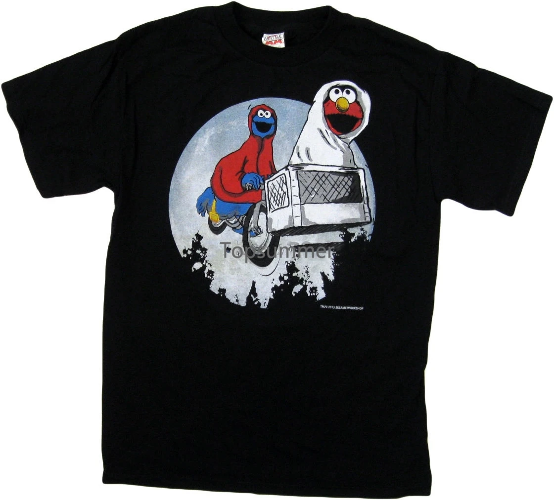 

Men Cookie Monster Elmo Et T- Shirtblack Cartoon T Shirt Men Unisex New Fashion Tshirt Free Shipping Funny(1)