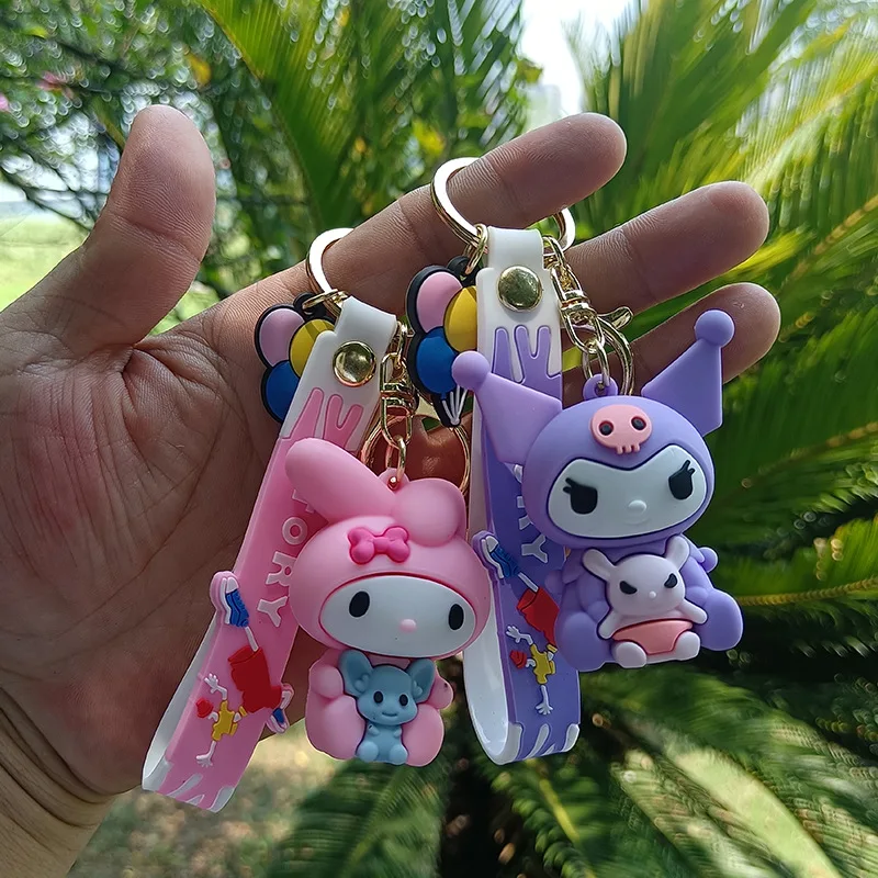 

Sanrioed Kawaii Anime Cartoon series My melody Kuromi Cinnamoroll High-value cute girl keychain student backpack pendant gift