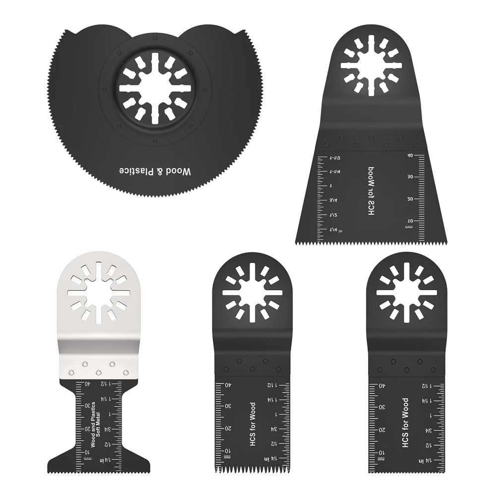 

5pcs Metal Wood Universal Quick Release Oscillating Saw Blades Kit Mixed Multi-Tool Set