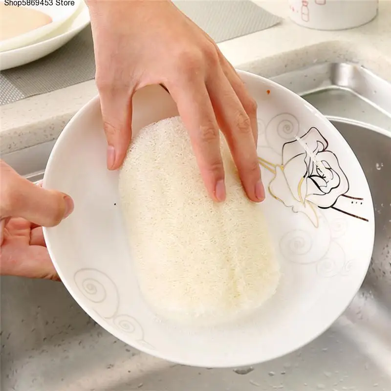 

1pcs Kitchen accessories wash cloths Natural loofah to oily brush bowl brush pot scouring pad cleaning brush