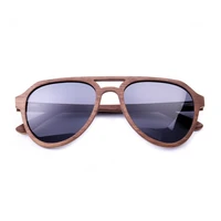wood pilot style sunglasses for women men walnut polarized sun glasses fashion oversized brand designer shades uv400 with case
