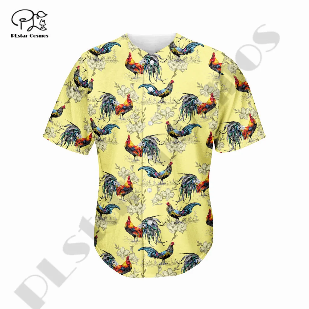 Newest 3Dprinted Flower Frangipani Pattern Art Baseball Jersey Shirt Casual Unique Unisex Funny Sport Summer Streewear Style-1