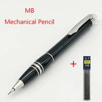 luxury pen black resin mechanical pencil office classic stationery with serial number and refill