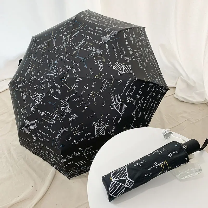

Brand Student Umbrella Charms Mathematics Automatic Umbrella For Women Windproof Formula Umbrella Girlfriend Gift