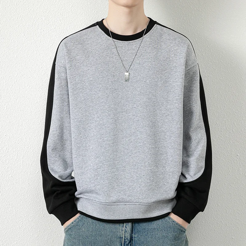 

Толстовка мужская с круглым вырезом, Повседневный пуловер, свитшот с длинным рукавом, топ с капюшоном, весна-осень 2023