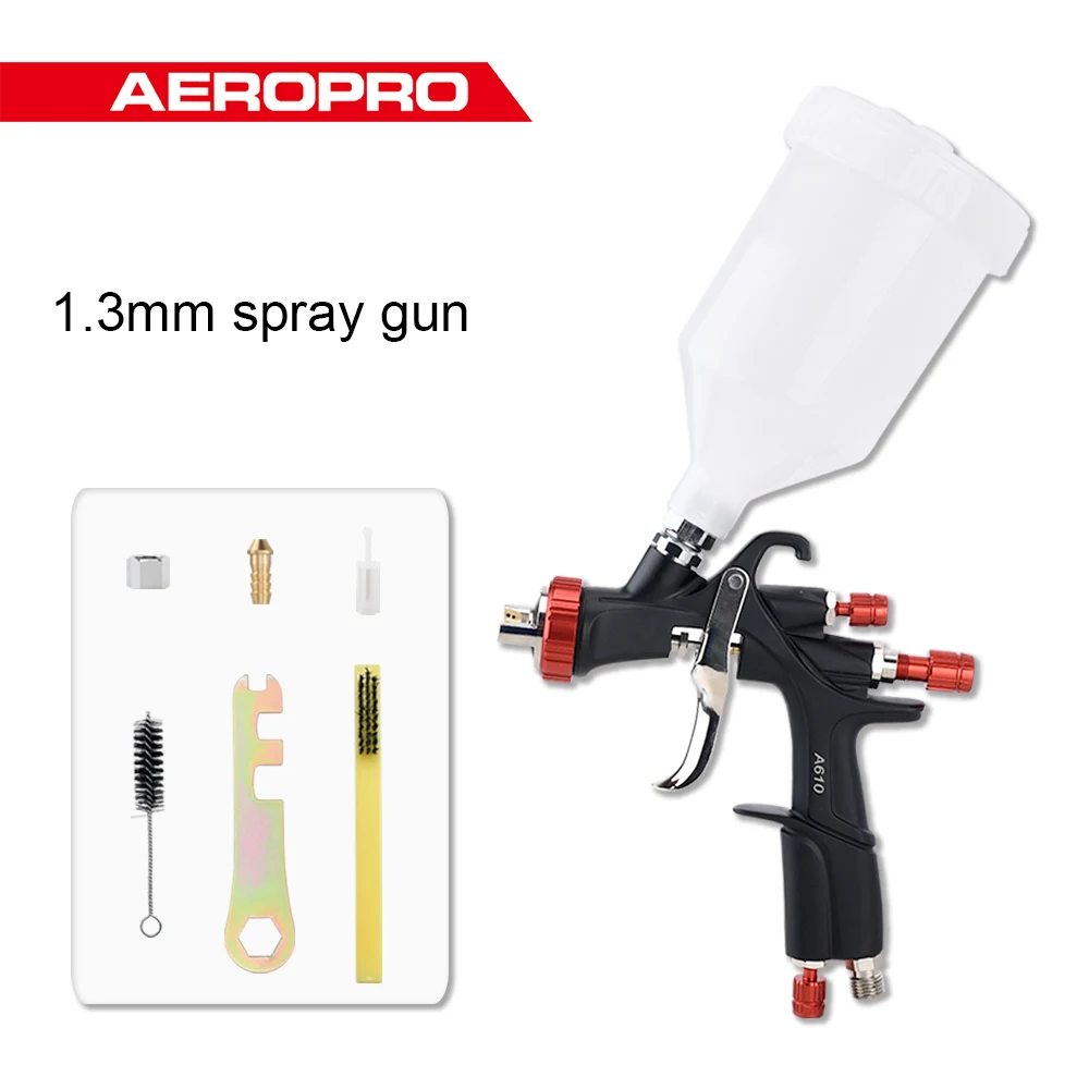 Аэрограф AEROPRO A610 LVLP Профессиональный для автомобильной краски, 1,3/1,4/1,5/1,7/2,0 мм