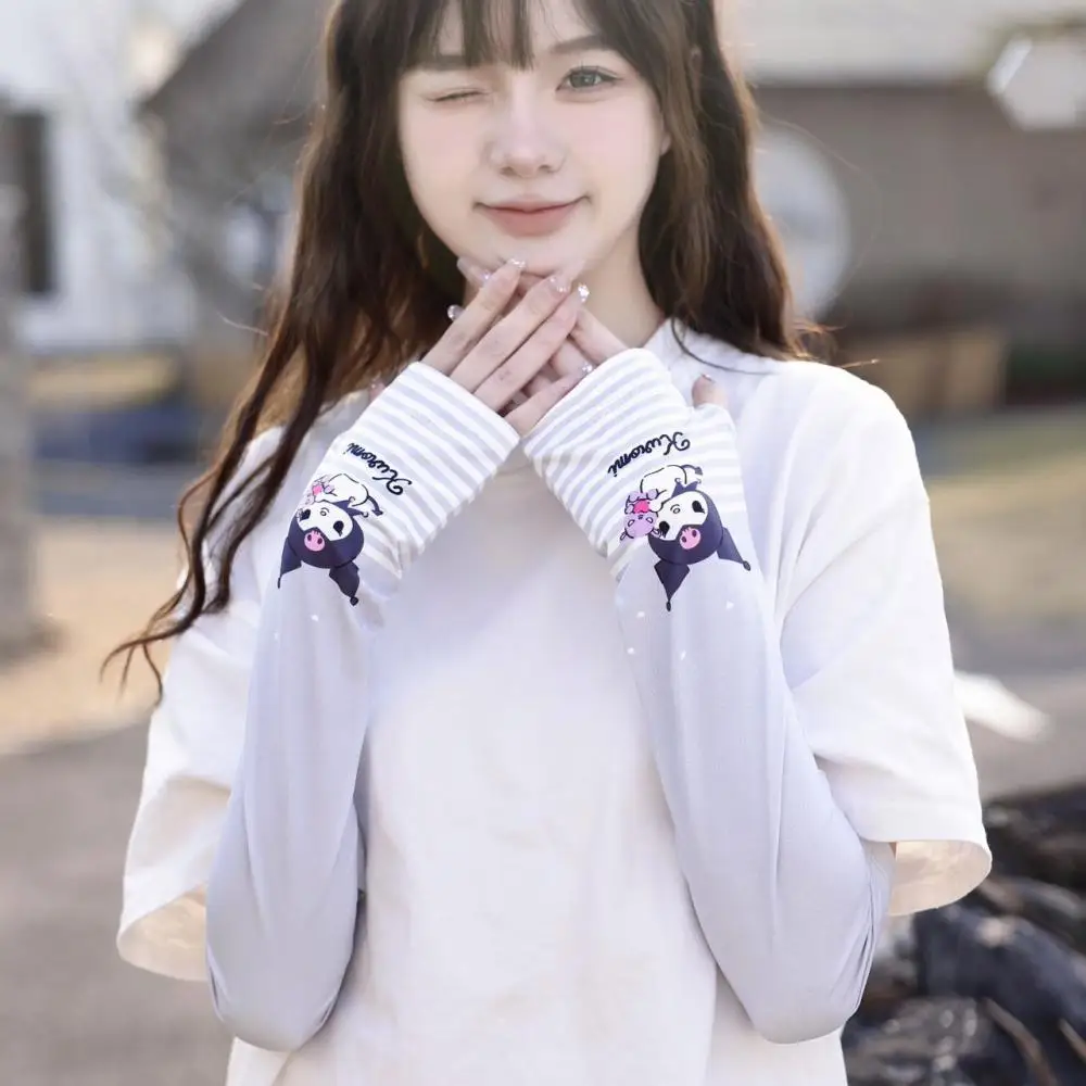 

Ice Sleeve Sun Protection Kawaii Sanrio My Melody Kuromi Pochacco Anime Figure Shade Sleeve Anti-Uv Summer Student Outdoor Cute