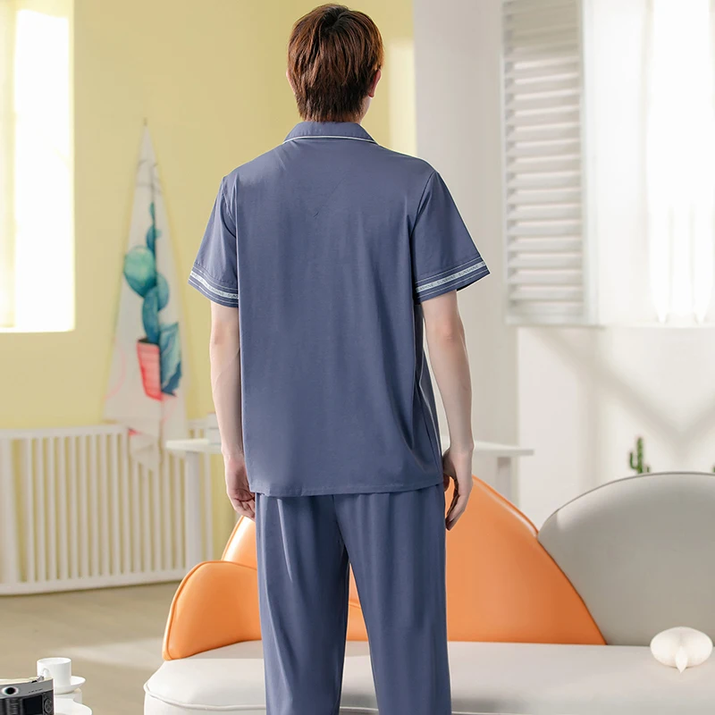 Мужская одежда для сна в деловом стиле кардиган отдыха джентльменов летний