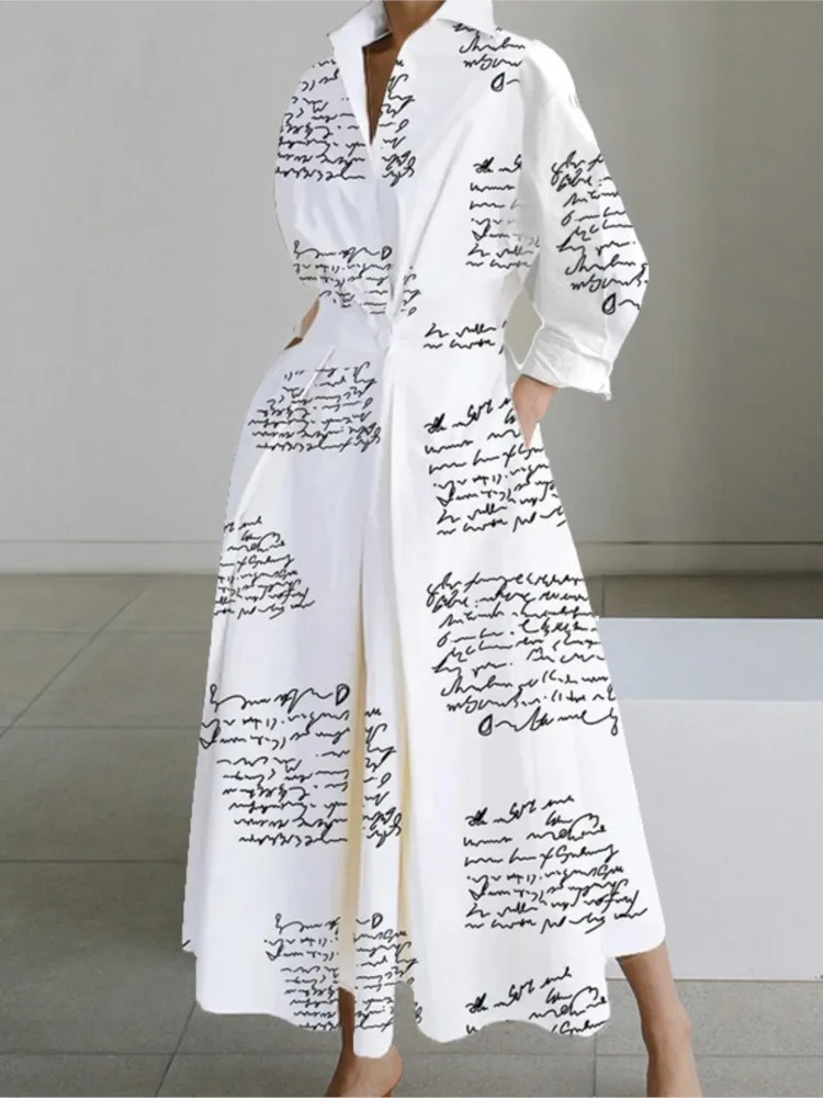 Женское платье в горошек с V-образным вырезом и принтом