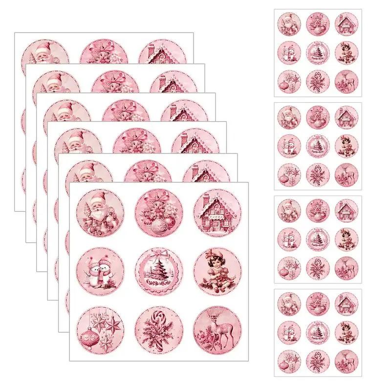 Набор рождественских наклеек 90X розовые круглые наклейки клейкие декоративные