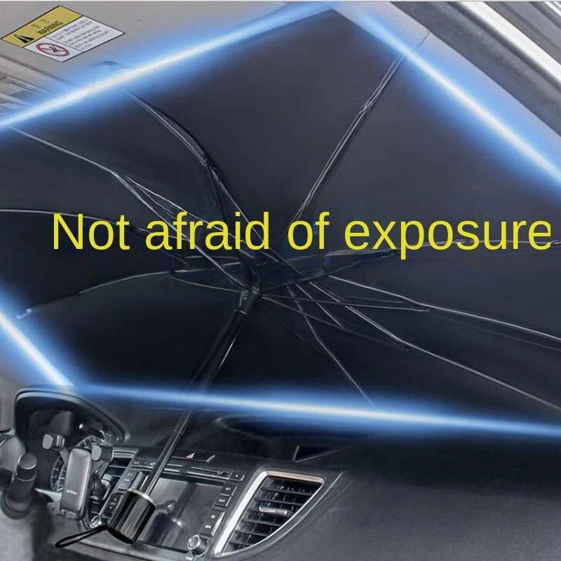 

Car Interior Titanium Silver Cloth Sunshade Umbrella Heat Insulation Sunshade Car Windshield Folding Retractable Sunshade Car