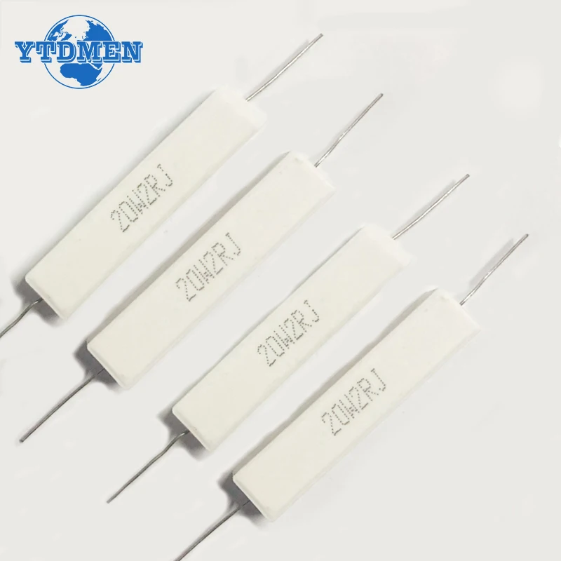 Цементный резистор 20 Вт, сопротивление мощности 5% 2R 3R 3.3R 4.7R 5.6R 8.2R 10R 15R 18R 20R 33R 47R 100R 360R 3K Ом, 5 шт.