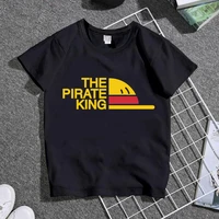 straw hat luffy printed childrens t shirt one piece cartoon student short sleeved t shirt parent child wear boys clothes