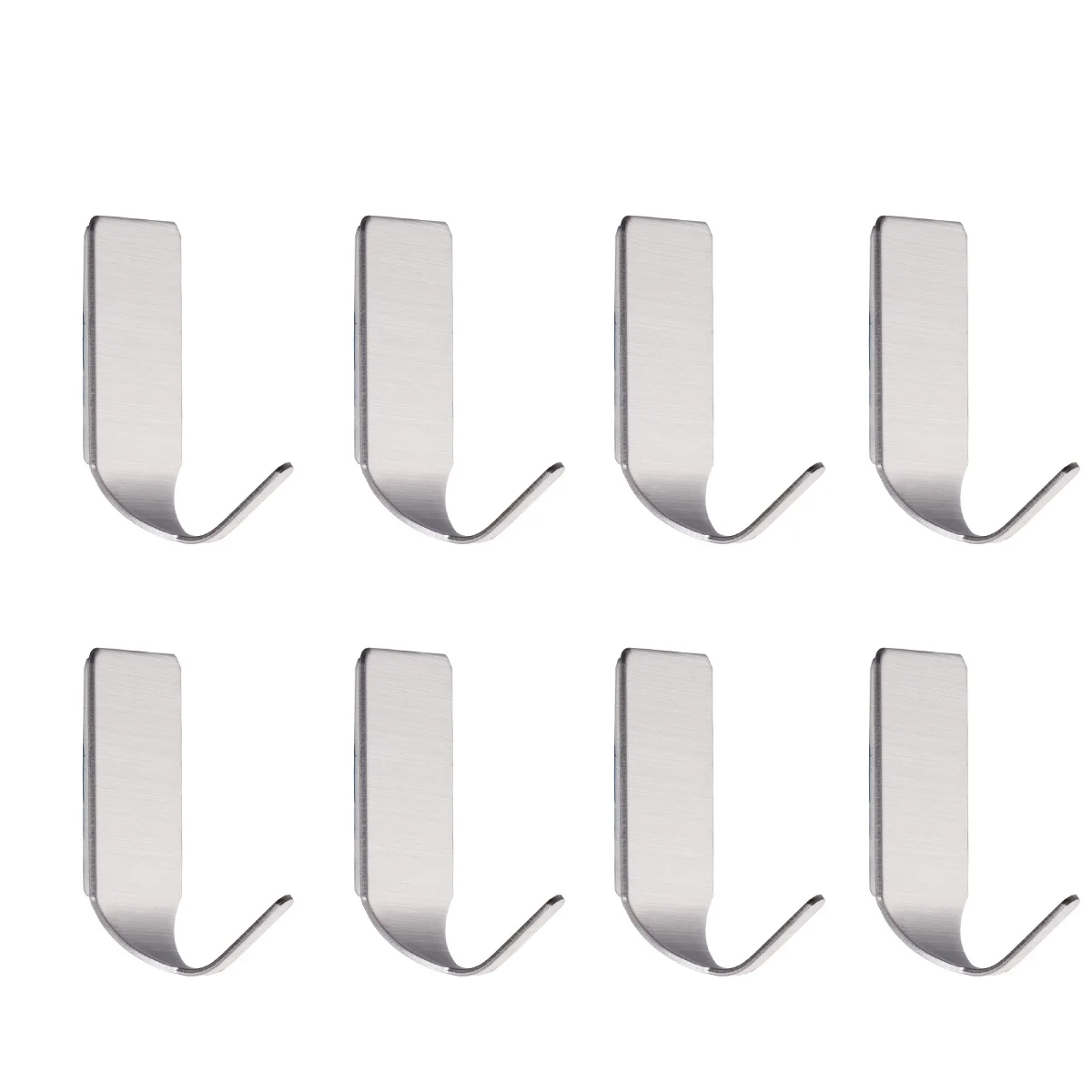 

8pcs Self Adhesive Hook Heavy Duty Stainless Steel Wall Hooks for Home Kitchen Coats Hats Keys Bags