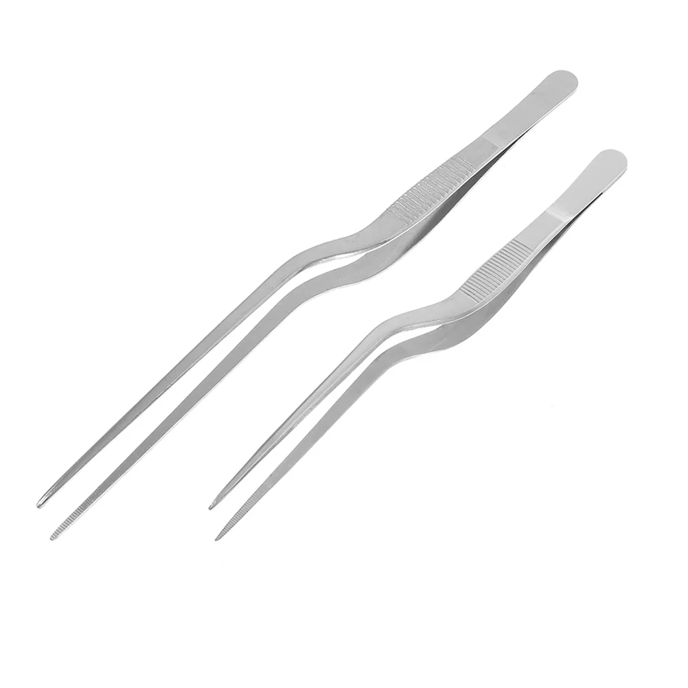 

2 Pcs Fine Point Tweezers Food Hair Removing Tweezers Precision Tongs Fish Bone Tweezers Lab Tweezers