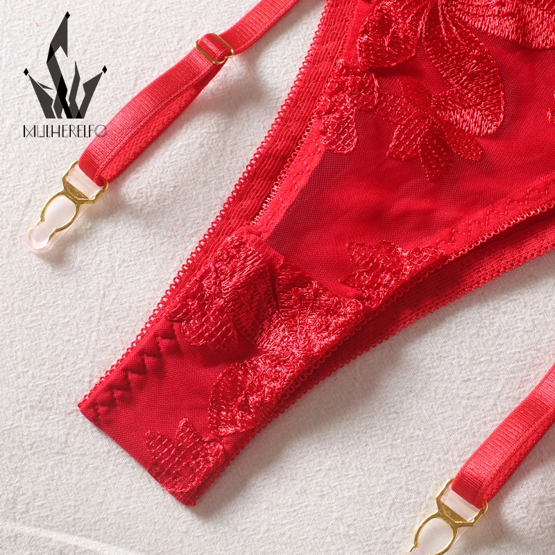 Mulherelfo модное нижнее белье роскошное кружевное эротическое женское 3 шт.