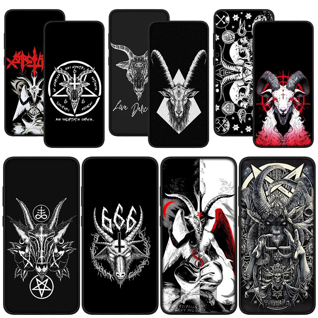 Чехол для телефона с головой сатаны козьей сатанинским черепом Xiaomi Poco C50 C55 C51 C65 X6