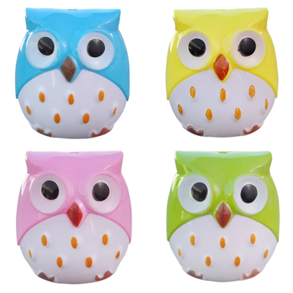 

4pcs Novelty Cartoon Animal Owl Two Holes Sharpeners School Gift Prize for Kids Supplies Materials