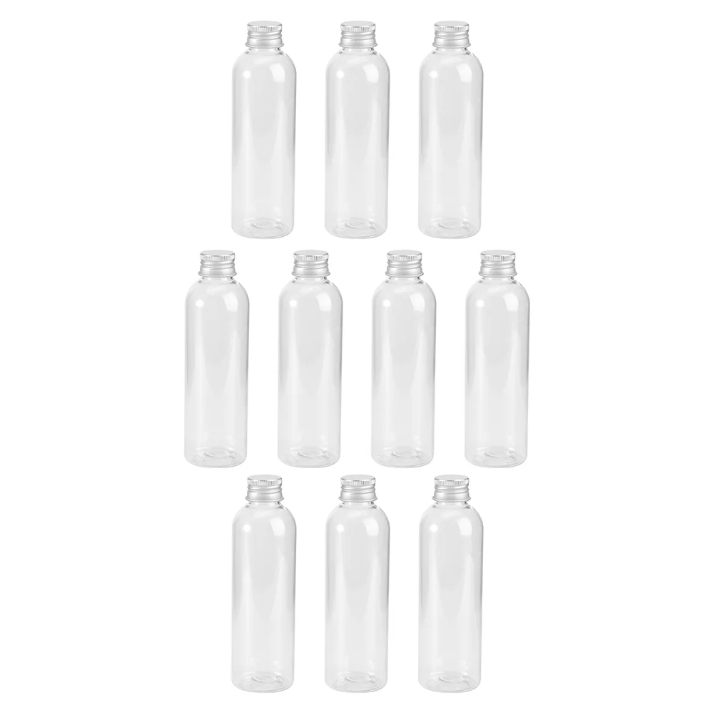 

10 Pcs Transparent Aluminum Cap Bottle Outdoor Lidded Lotion Plastic Containers Sub-packing Cosmetics Travel Holder Mini