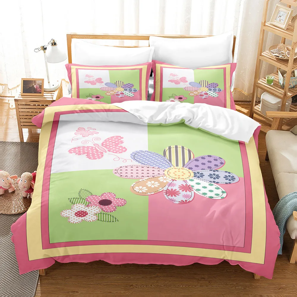 

Cute Simple Cartoon Animal Print Pattern Quilt Cover Home Bedroom Decor Queen King Size Duvet Cover Set Pillowcase Bedding Set