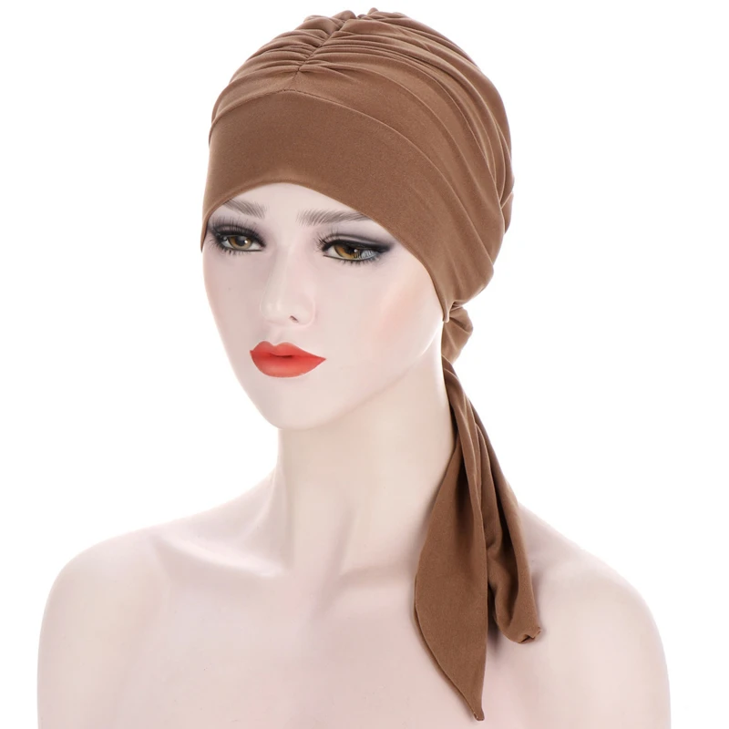 Chemotherapy Cap Headdress Hat Women's Night Cap Hair Accessories New Solid Color