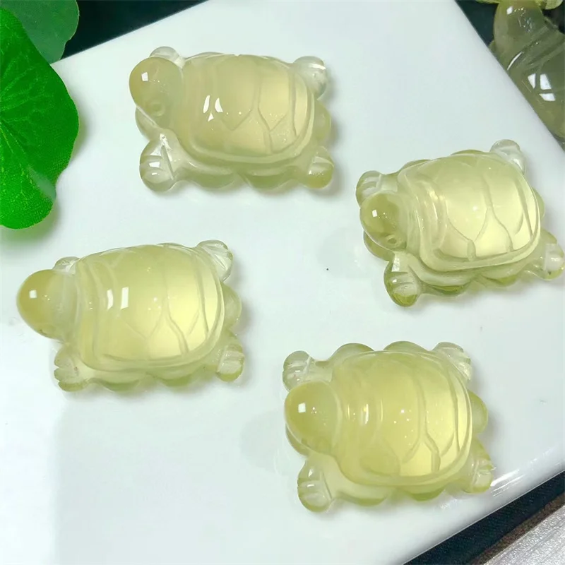 2 шт. резная фигурка из натурального цитрина и черепахи 27-33 мм