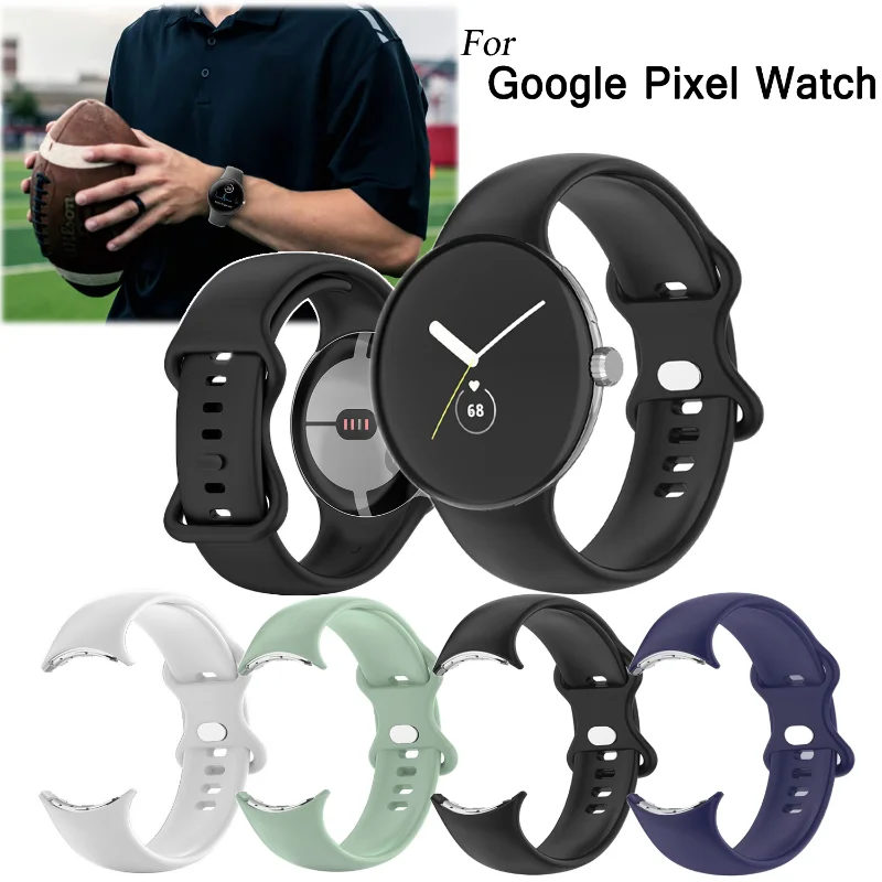 

Ремешок силиконовый для наручных часов Google Pixel, сменный Браслет для наручных часов Pixel Watch Active, аксессуары для часов, однотонный