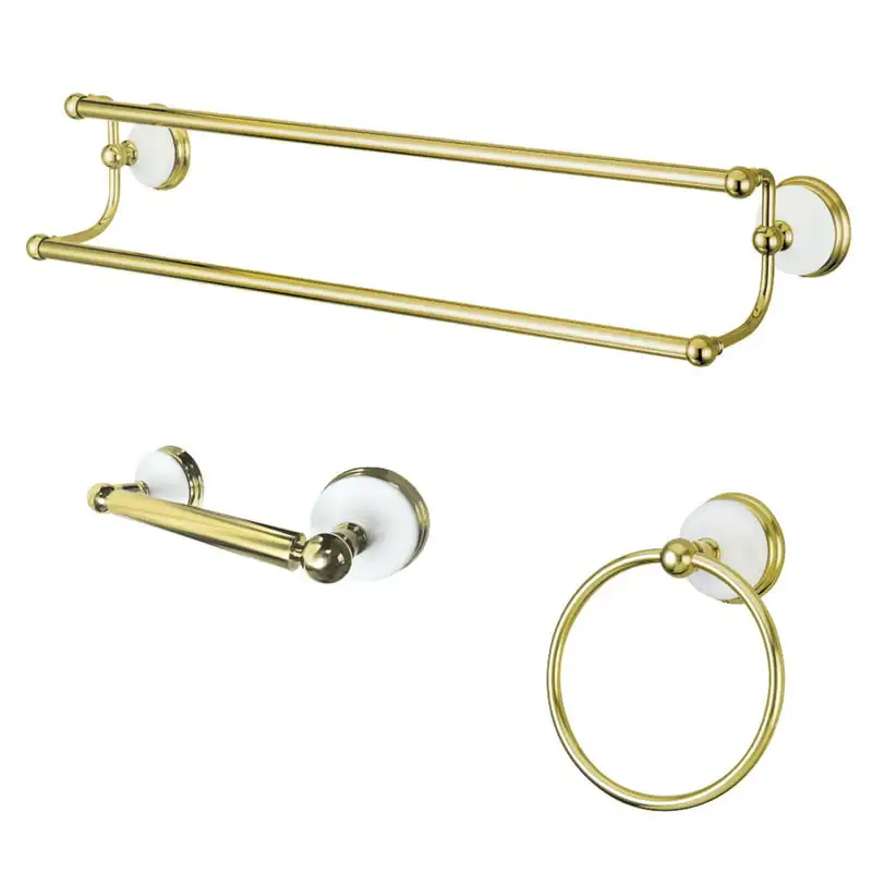 

Victorian 3-Piece Bathroom Accessory Set, Polished Brass
