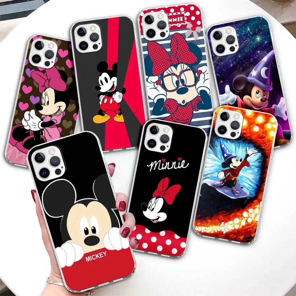 

Minnie Mickey Fudna for Apple iPhone 11 13 14 Pro Max Case 12 Mini XR X XS 7 8 SE 2020 6s Plus 5 5s Clear Silicone Phone Cover