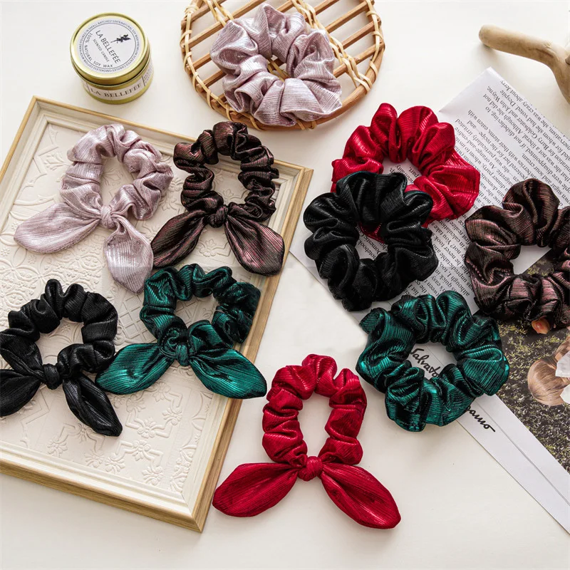 

Крупные резинки для волос с бантом в Корейском стиле, головной убор, винтажная лента, резинки для волос, модные простые Однотонные эластичные резинки для волос, аксессуары для волос