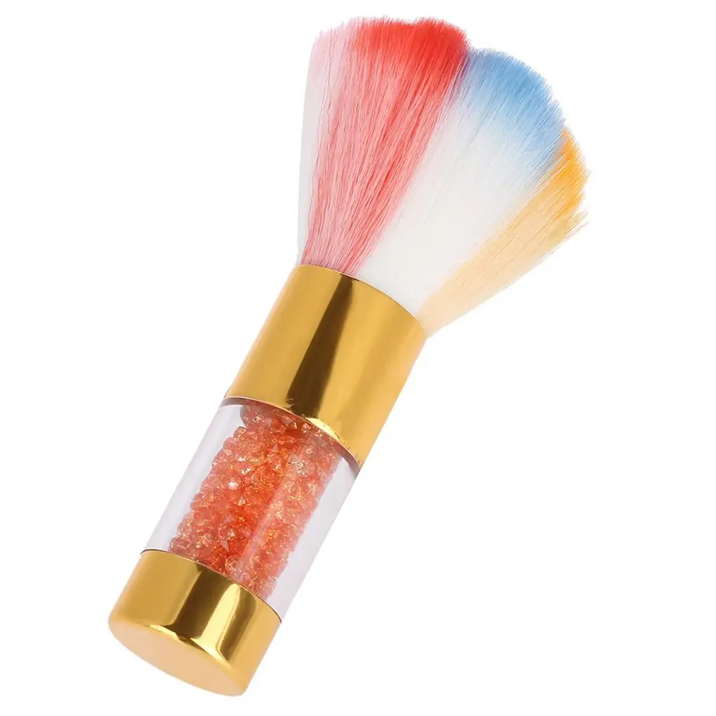 

Soft Nail Art Dust Remover Powder Brush Cleaner for Acrylic & UV Gel Blush Brush (Gold Handle)