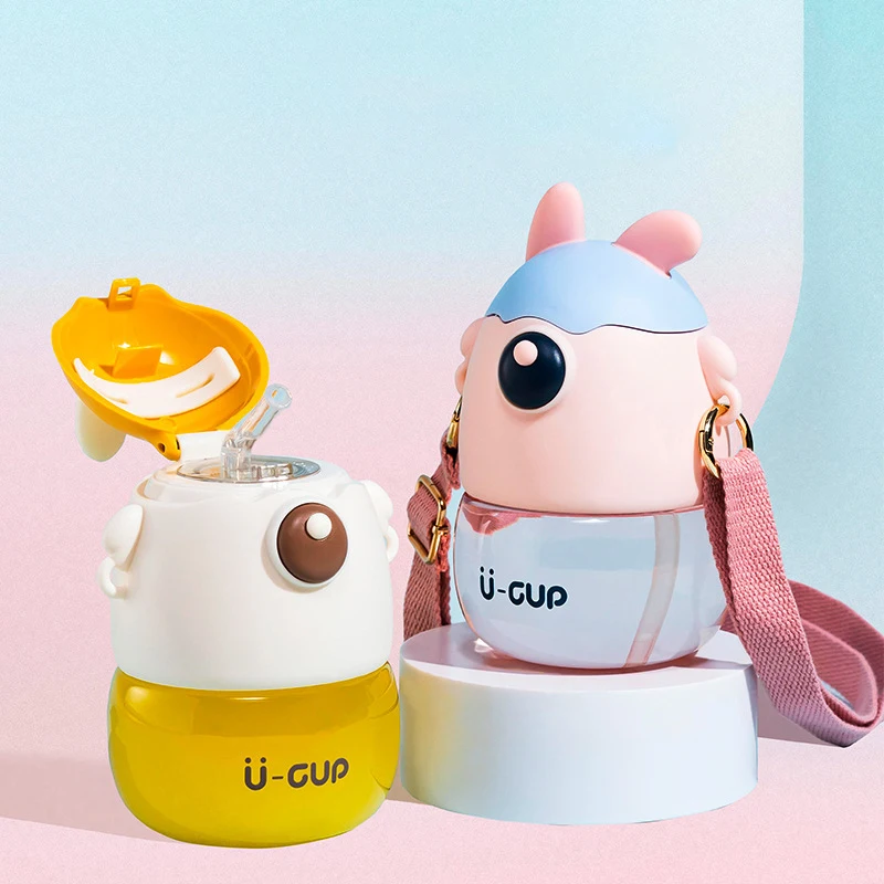 

BPA Free Cute Cartoon Cup Portable Kid Drinking Mug Wholesale Water Bottle For Girl Free Shipping Items 450ml Tumbler With Straw