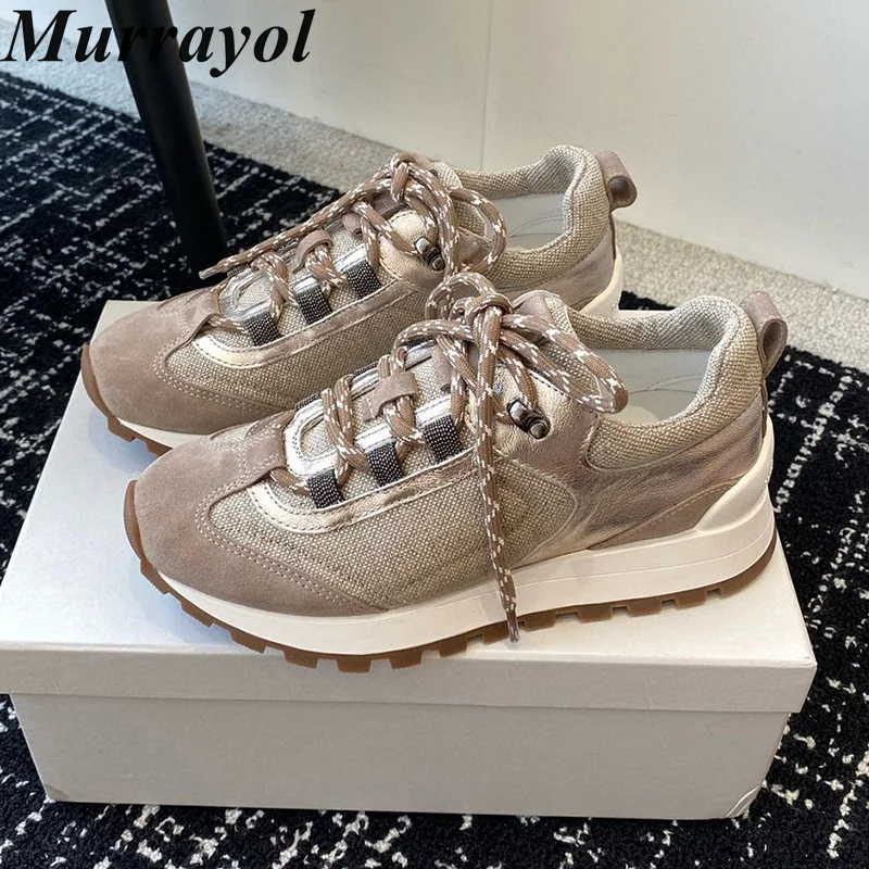 Кроссовки из хлопчатобумажной ткани с цветными блоками износостойкие теннисные