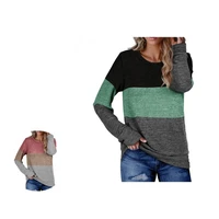 women blouse elegant streetwear full sleeve elegant contrast color sweatshirt for travel women top sweatshirt