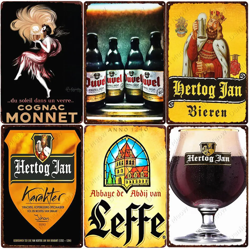 Hertog-Placa de cerveza de enero, cartel Vintage de Bélgica, decoración de Bar, Pub, cueva de hombre, Stella Artois, placa de Metal de cerveza ZSS58