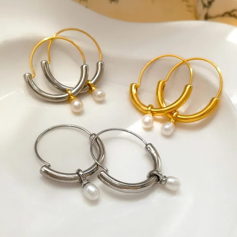 Металлические круглые серьги-кольца